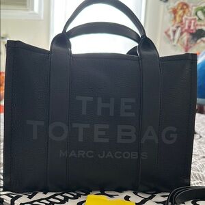 Marc Jacobs Black Leather Tote Bag